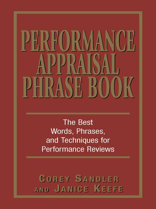 Title details for Performance Appraisal Phrase Book by Corey Sandler - Available